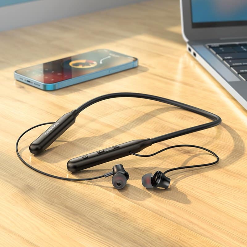 Borofone BE56 Wireless Bluetooth 5.0 Light Neck Hanging Headphones in-Ear Sports Earbuds Earphones for Running/Fitness/Gaming/Music (Black) Borofone BE56 Wireless Bluetooth 5.0 Light Neck Hanging Headphones in-Ear Sports Earbuds Earphones for Running/Fitness/Gaming/Music (Black)
